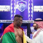 Francis Ngannou após vitória na PFL. Foto: Reprodução/Instagram/@pflsaudiarabia