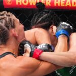 Kayla Harrison sofre susto, mas supera Ketlen Vieira e avança por cinturão no UFC 307. Foto: UFC News