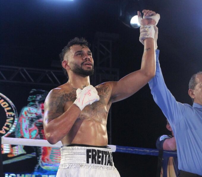 Iago freitas, filho de popó, vence por nocaute no FMS 5. foto: reprodução/ instagram @Iagofreitasboxe