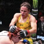 Julia Polastri consegue sua primeira vitoria no UFC. foto: Twitter/ UFC news