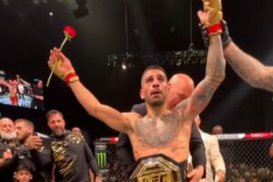 Campeão dos penas Ilia Topuria foi um dos premiados com o bônus do UFC 308 / Reprodução Instagram UFC