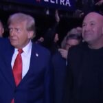 Donald Trump rouba a cena com presença ao lado de Dana White no UFC 309. Foto: Reprodução/X