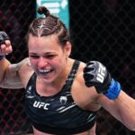 Eduarda Moura ignora lesão, domina rival com vontade de brigar e volta a vencer no UFC 309. Foto: Reprodução/Twitter/UFC News