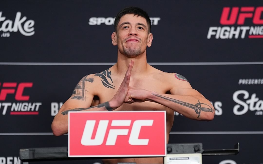 Em pesagem relâmpago, Brandon Moreno e Amir Albazi batem peso e confirmam luta principal do UFC Edmonton. Foto: Reprodução/Instagram/UFC_Brasil