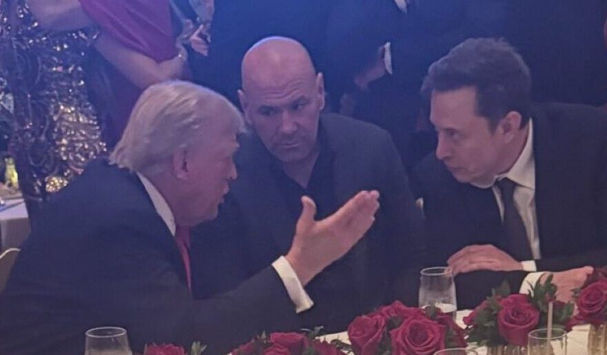 Dana White conversa com Donald Trump e Elon Musk em jantar