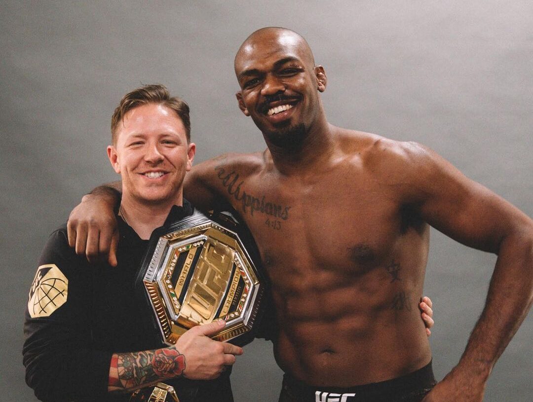 Jon Jones e seu trenador Brandon Gibson. Foto: Instagram / Brandon Gibson