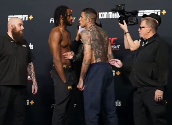 Carlos Prates e Neil Magny se encaram antes de luta principal pelo UFC Las Vegas 100 / Reprodução YouTube